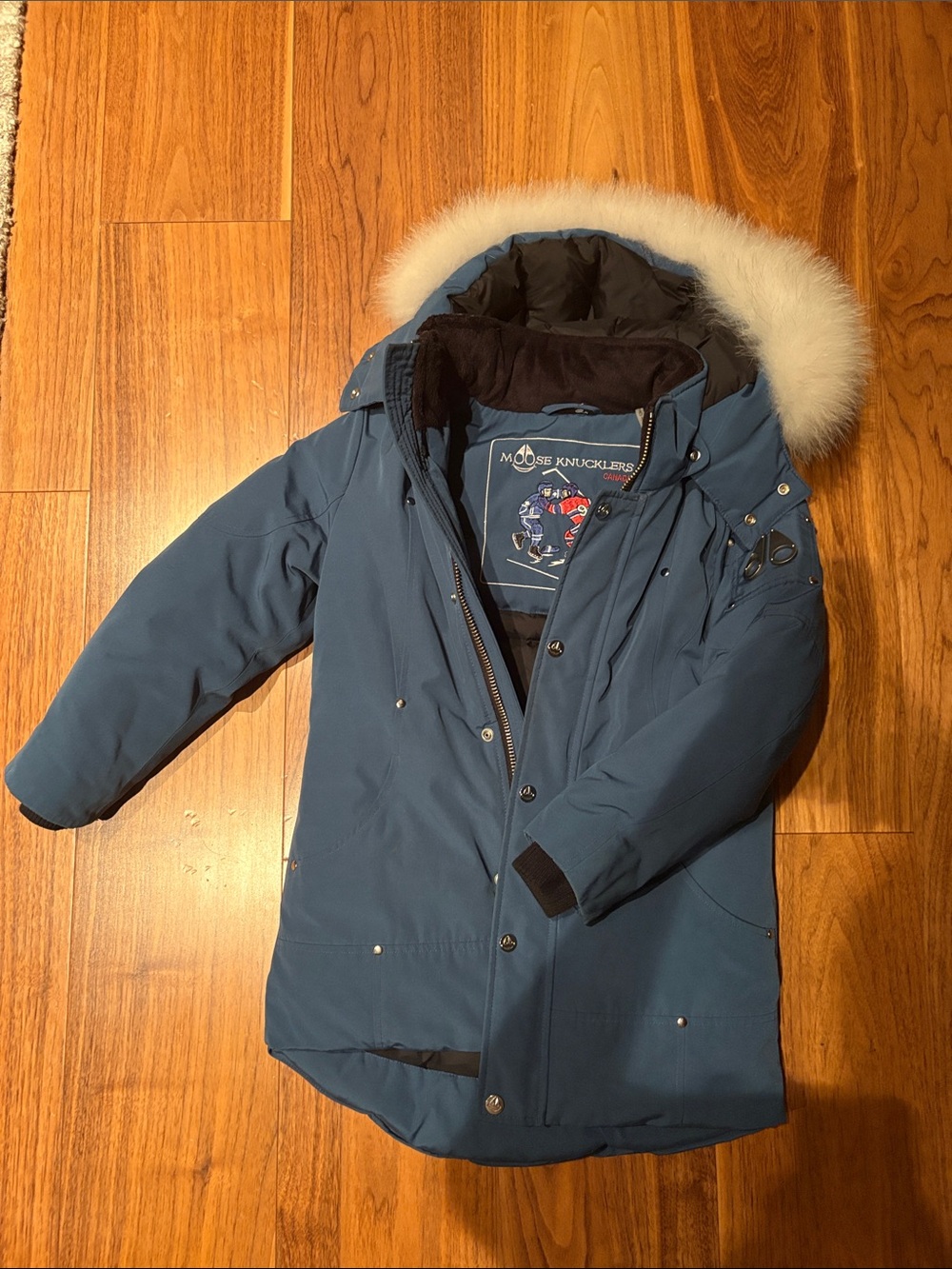Moose Knuckles kids Puffer Jacket Blue & Black